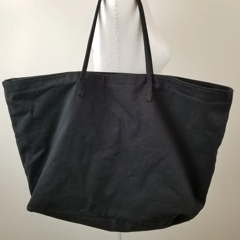 Victoria's Secret Large Black Pink Logo Tote‎ Bag Weekender Travel Beach Shopper